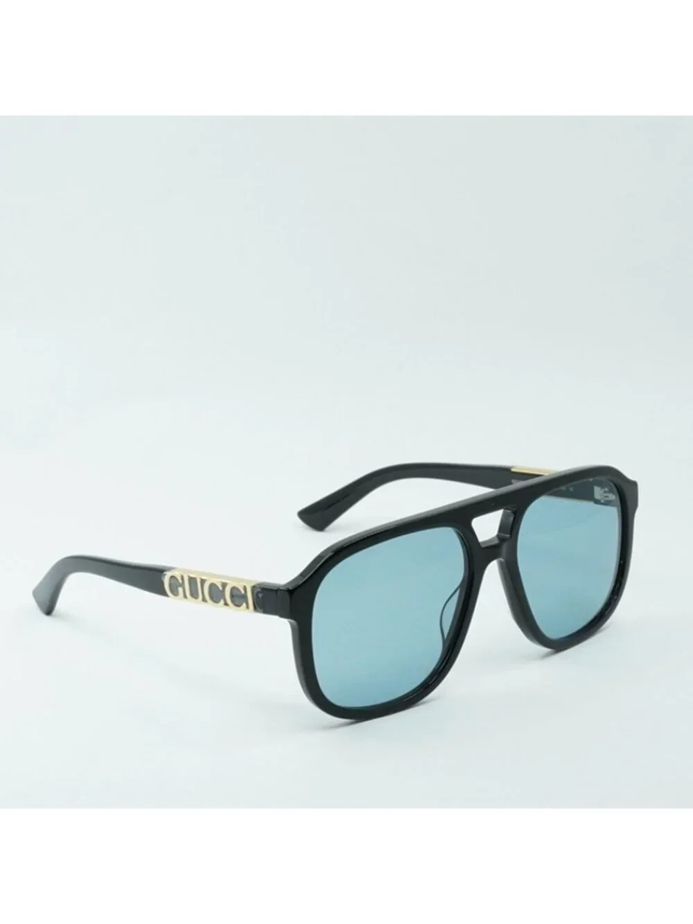 Gucci GG1188S 004 Sunglasses Black Aviator Frame, Blue Lenses
